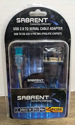 Sabrent USB 2.0 to RS-232 9 Pin Serial Cable Adapter SBT-USC1M NEW Sealed - Image 1 of 4