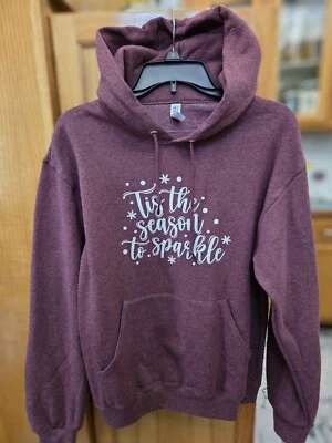 Women's Cozy Holiday Hoodie Sweatshirt Burgundy, Sz Small, Nwot -holiday - Image 1 of 3