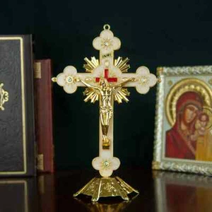 Kreuz Wohndeko religiös Vintage katholisch Jesus Christus stehend Kruzifix - Bild 1 von 8