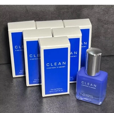 CLEAN COTTON T-SHIRT EDP Mini Splash for Women 0.21oz/6ml, LOT of 6 New in Box - Изображение 1 из 3