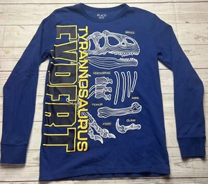 Kid's PLACE Size 14 Blue Thermal LS Tyrannosaurus Expert Dinosaur Shirt EUC - Picture 1 of 6