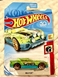 Hot Wheels 2018 HW Daredevils RALLY CAT 5/5 - Green 1:64 Scale Diecast Car - Picture 1 of 3