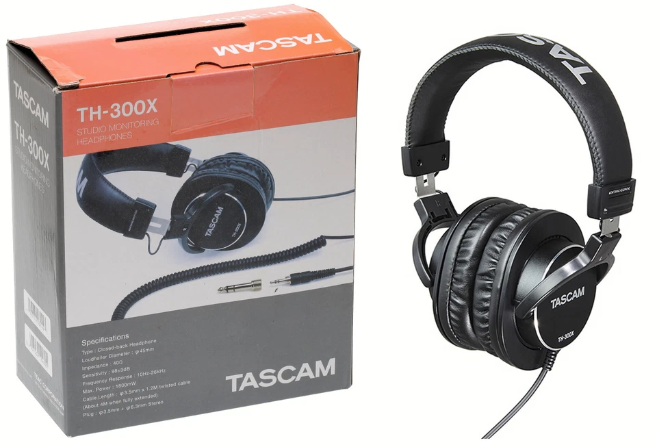 Tascam TH-300X Broadcast/DJ Studio Closed Back Headphones - Image 1 of 4