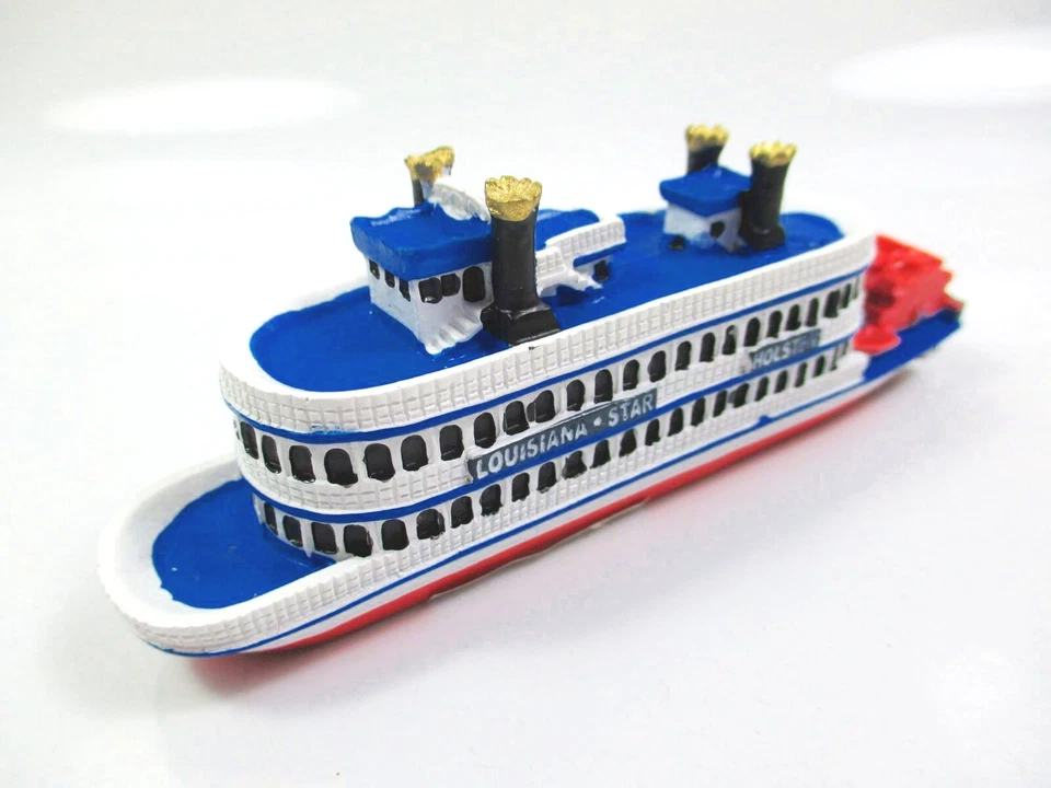WORLDSOUVENIRS Raddampfer Louisiana Star Schiff Boot 12 cm Poly Modell Hamburg Hafenrundfahrt