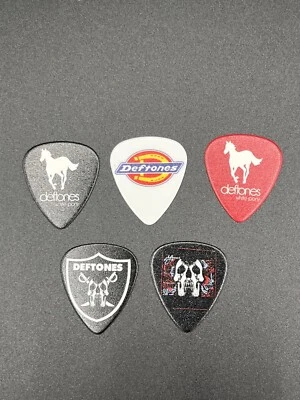 Deftones GUITAR PLECTRUMs PICKS X 5 0.71MM Nu METAL WHITE PONY & DEFTONES