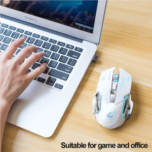 Rechargeable X8 Wireless Game Mouse Silent Led Backlit Usb 1800Dpi Optical - Picture 1 of 13