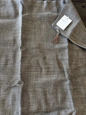 Funda de almohada Pottery Barn lino belga 100 % lino gris ébano 24" cuadrada nueva con etiquetas Foto 1 de 3