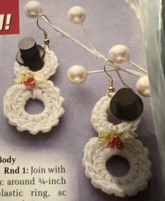~CHRISTMAS “Christmas Snowman Earrings ” PATTERN~ - Image 1 of 2