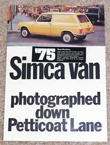 1973-75 Chrysler SIMCA 1100 VAN Sales Brochure UK Market - Excellent Condition! - Picture 1 of 3