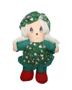 Vintage Fiesta Concession Plüschtier Weihnachtsmädchen Puppe 12 Zoll Garn Haar grün/rot 1989 - Bild 1 von 5