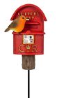 Boîte aux lettres rouge vivid Arts CR & Robin - Plant Pal - Ornement de jardin réaliste cadeau