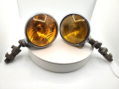 Vintage original "FOG-KING LAMPS" amber fog lights pair - Image 1 of 4