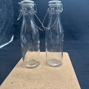Decantador de botellas de vidrio con abrazadera con cerámica y tapa oscilante 9,5" lote de 2 - Imagen 1 de 11
