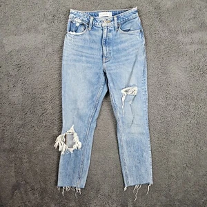 Abercrombie & Fitch The Mom High Rise Jeans Curve Love Damen Gr. 24/00R Blau - Bild 1 von 9