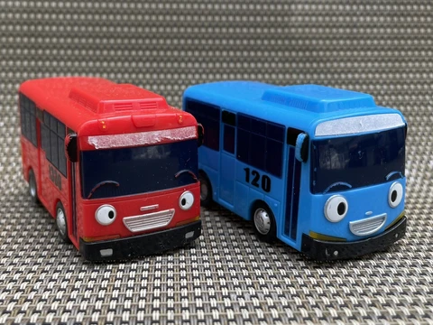 Lot of 2 TAYO The Little Bus Gani Red Blue Cars Vehicles Cover