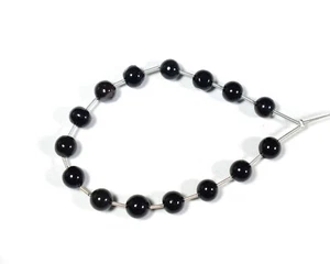 15Pcs A++ Natural Black Tourmaline Round Plain Gemstone 7" Beads Jewelry making - Picture 1 of 3