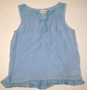 Disney D-Signed Girls Tank Top Shirt Solid Blue Large Lightweight  12-14-16 READ - Picture 1 of 3