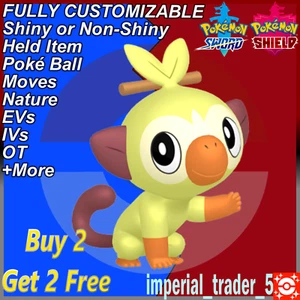 Pokémon Sword and Shield ✨ Shiny Grookey ✨ W/ Best 6IV Customizable - Picture 1 of 1