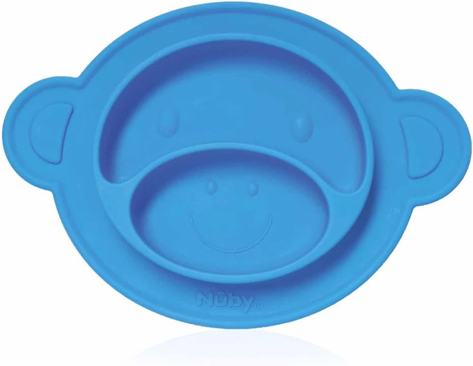 Nûby - Silicon Bowl Plate with Suction Cup Bottom - Blue - Monkey - 9m - Image 1 of 1