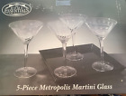 Home Essentials METROPOLIS MARTINI GLASSES set of 4 & a tray