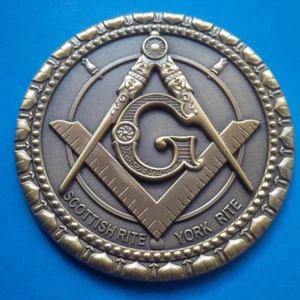 Masonic Metal Antique Auto Cut Out Car Emblem Scottish Rite/ york Rite Freemason - Picture 1 of 1