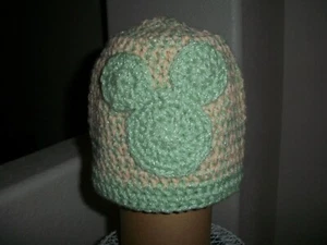 NEW KIDS HAND CROCHET MICKEY MOUSE LOGO .. HAT...SIZE 8-12 NEW !! - Picture 1 of 2