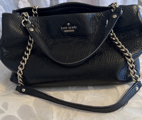 Borsa Kate Spade New York in pelle nera con manici a catena