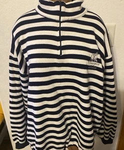 Vintage Streifen Italy Venezia Italia Gr. XXL? Italienischer 1/4 Zip Pullover Baumwolle - Bild 1 von 11