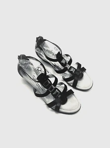 Easy Spirit Sandals Strappy Size 9 Medium Maralyn Black Wedge Back Zip Closure - Picture 1 of 8