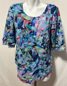 NWT Soft Surroundings Women PM Petite Medium Blue Top Shirt Tunic Siesta Key New - Bild 1 von 6