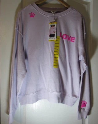 Sudadera Wildfox Dogs Love Me Pawprint pétalo de orquídea para mujer talla M nueva con etiquetas Foto 1 de 4