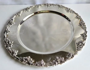 Godinger Silberteller Barock Platzteller 11 3/4 cm Traubendesign an Kanten - Bild 1 von 4