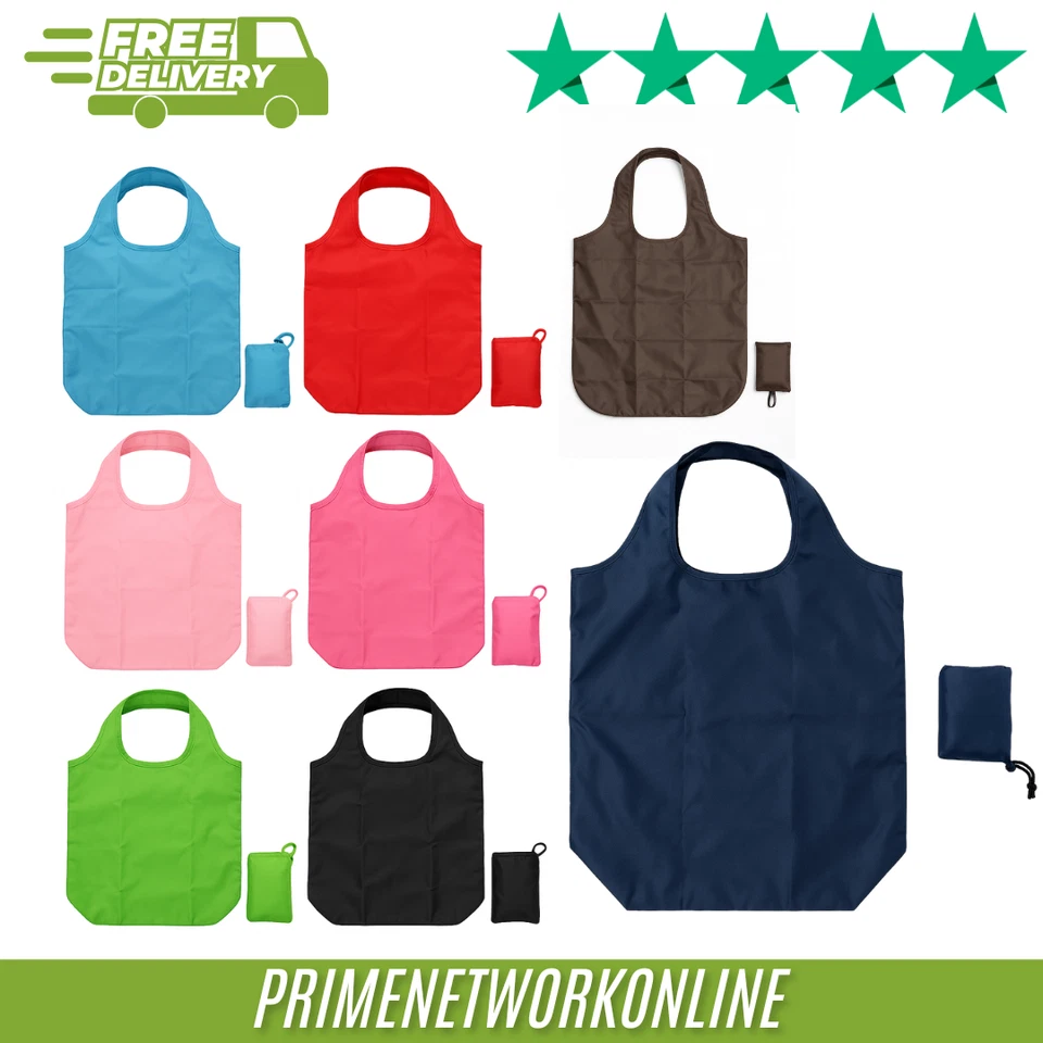 Reusable Foldable Shopping Bag with Carry Pouch – 46 x 36 cm – 8 Colours - Image 1 of 1