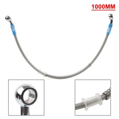 100cm DOT Motorrad Geflochtene Stahlbremse Kupplung Ölschlauchleitung Rohr - Image 1 of 4