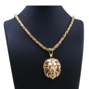 Kette Anhänger 585 Gold 14 Kt Gelbgold Löwenkopf Herren Königskette Wert 5200,- - Bild 1 von 6