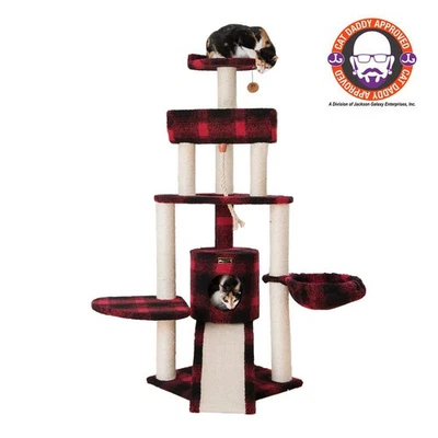 Classic Real Wood Cat Tree Four Levels - Image 1 of 4