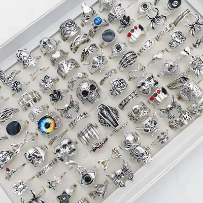 20 Bulk Lot Stainless Steel Rings For Men And Women Goth Fashion Ring Wholesale - Image 1 of 4