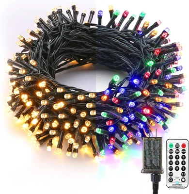 NINGBO GOLDEN POWER ELECTRONIC CO., LTD Brizled Christmas Lights, 65.67Ft 200 LED Color Changing Tree Lights 11-Function