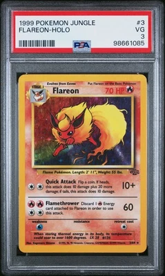 1999 Pokemon Jungle Flareon #3 PSA 3 - Image 1 of 2