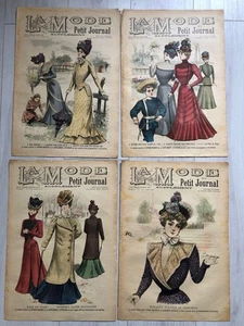 4x Revues LA MODE DU PETIT JOURNAL Année 1899 + 3 Patrons + 3 Cut-Out PATTERNS - Picture 1 of 12