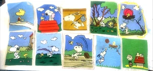 Lotto di 10 Peanuts Snoopy vintage punto ago rifinito #2 di 3 arte calcio - Foto 1 di 13