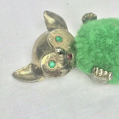 Mouse Pincushion Jeweled Green Eyes Antique Original Vintage Sewing Pin Cushion • 184.24$