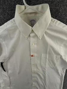 Brooks Brothers Ivory Non-Iron Classic Cotton Button-Down 14.5 33 Men Button Up - Picture 1 of 15