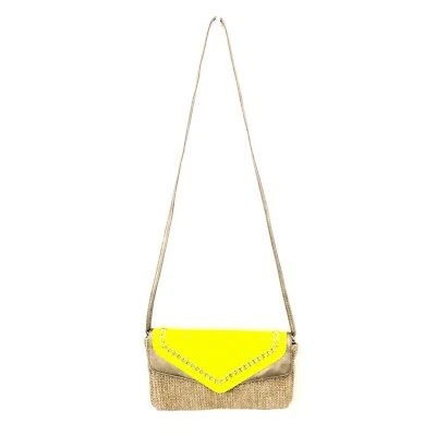 Bolso de mano bandolera convertible Jessica Simpson amarillo charol dorado paja Foto 1 de 4