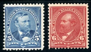 USAstamps Unused FVF US 1898 Grant Garfield Scott 281, 282 OG MNH SCV $240 - Picture 1 of 2