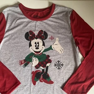 Disney Minnie Mouse Red 1pc Pajamas TOP ONLY Long Sleeve Polyester Women’s Large - Picture 1 of 6