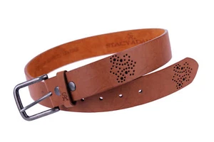 Stacy Adams 6-204 Wrinkled Grain Mens Adjustable Belt w/ Perforated Detail - Picture 1 of 6