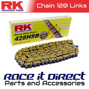 RK Chain for Yamaha XT225 Serow (Drum Brake) 2001-2007 Gold - Picture 1 of 9
