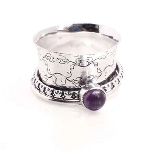 Silver Plated Spinner Ring Handmade Jewerly Gift For Women Size US 6.5 R-801 - Picture 1 of 3