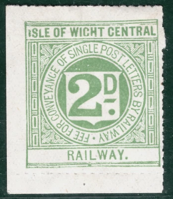 GB IOWCR RAILWAY Letter Stamp 2d *ISLE OF WIGHT CENTRAL* IOW Mint MM S2WHITE32 - Image 1 of 4